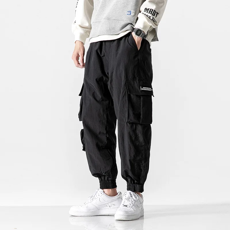Зимние Бархатные, свободные, мешковатые брюки, модные комбинезоны в японском стиле, мужские повседневные брюки, мужские повседневные брюки