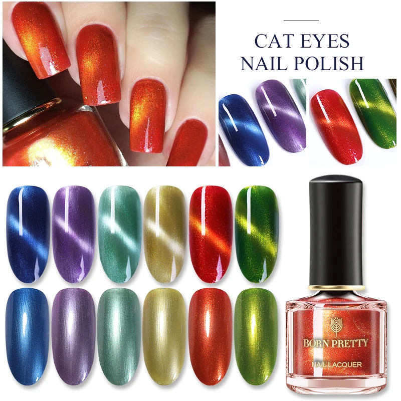 

BORN PRETTY Cat Eye Nail Polish Laser Magnetic Nail Art Polish Varnish 6ML DIY Nail Art Design Magntic Nail Polish
