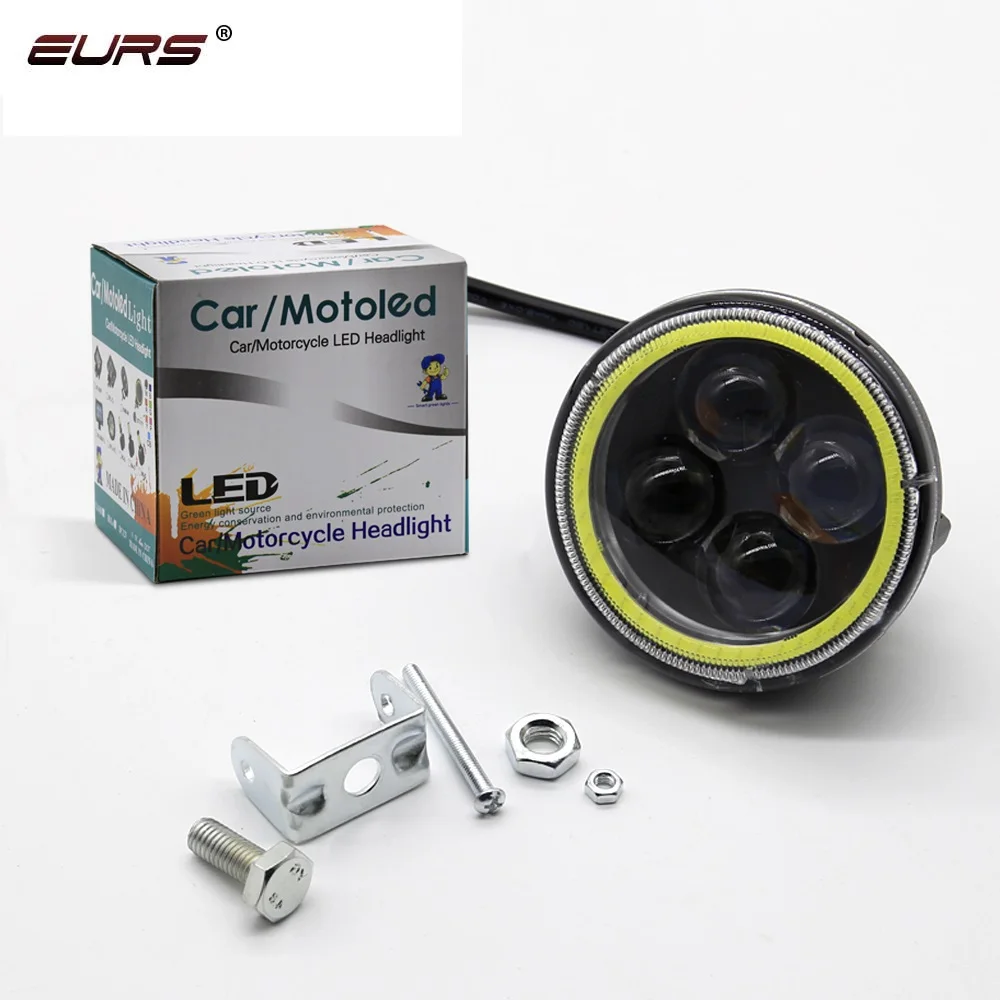 

EURS 1PCS LED Work lamp Motorcycle HeadLight Halo Angel Eye Ring Motors Car 4D Lens Fog Lamp 20W DC10-30V