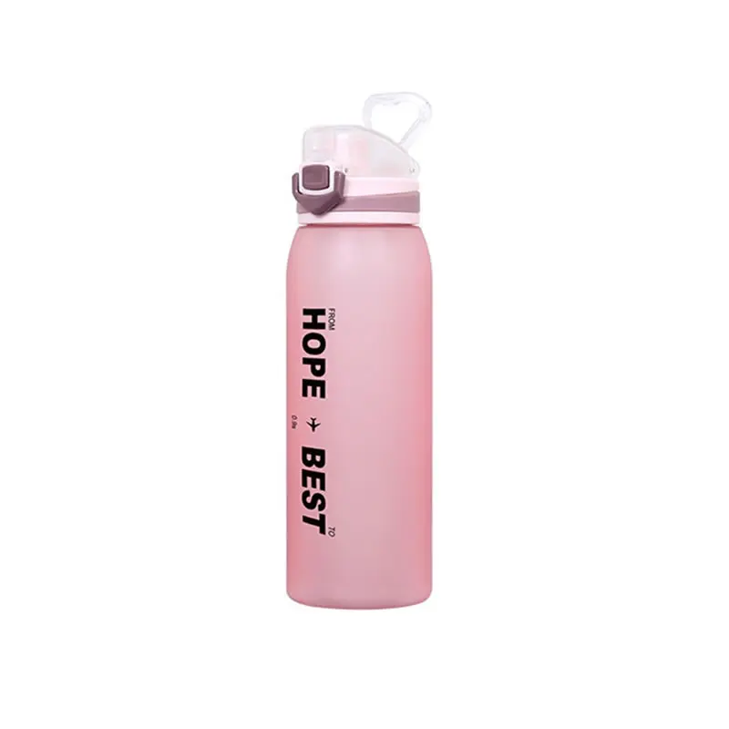 Pink Upspirit, 900 мл, матовая Спортивная бутылка для воды, большая емкость, чайник для питья, портативный, для спорта на открытом воздухе, для путешествий, шейкер для протеина, посуда для напитков - Цвет: Pink