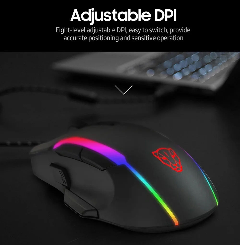 small computer mouse Motospeed V90 Gaming Mouse PMW 3325 USB Wired RGB Backlight Ergonomic Mice With 8 Adjustable Game Player Mouse  For PC Laptop gaming mouse for large hands
