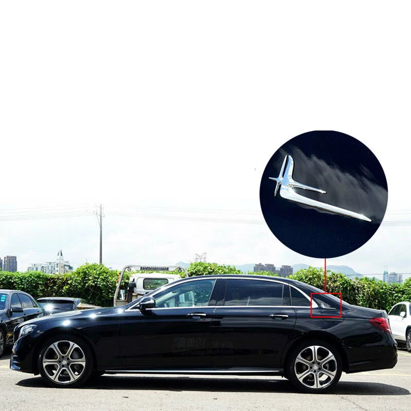 2шт Серебряный АБС высококачественный автомобильный удлиненный Стандартный наклейки для Mercedes Benz E C Class W205 W213