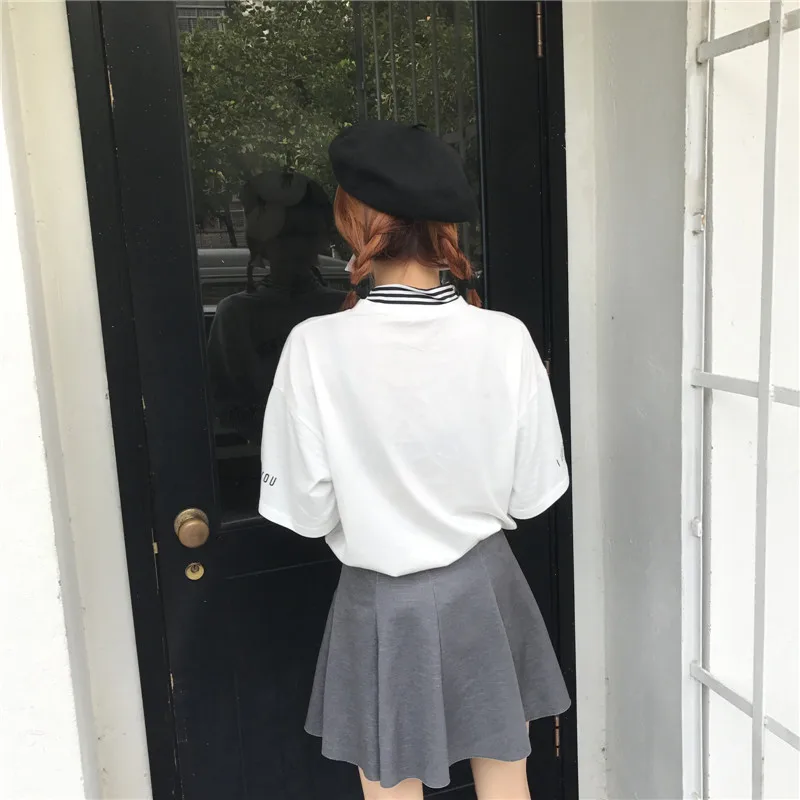 LERFEY, женские футболки, туника в Корейском стиле, Harajuku, винтажная полосатая футболка с длинным рукавом, женские Ulzzang, лоскутные футболки, повседневные свободные топы