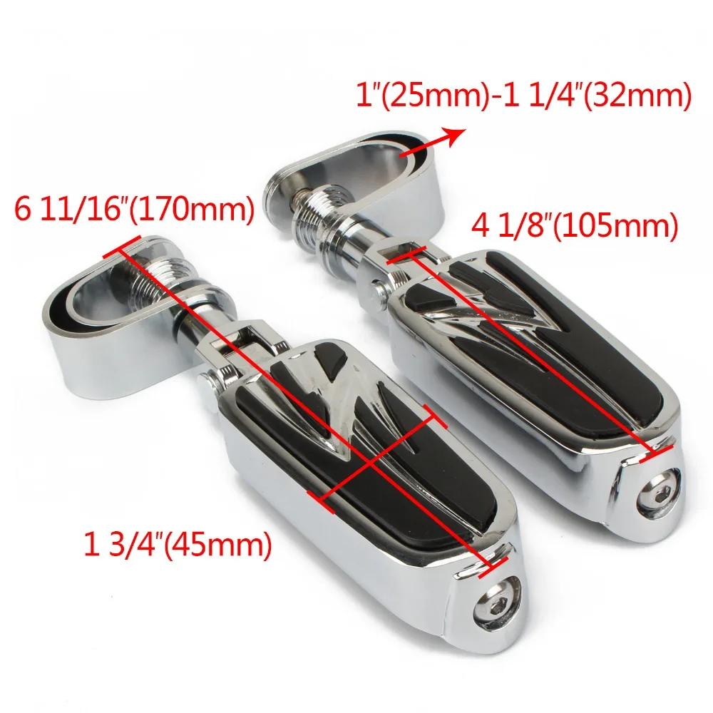 1 пара 1 1/" 32 мм подходит для Harley Honda Kawasaki Yamaha Suzuki Chopper Highway колышки регулируемые мотоциклетные подножки Крепление зажим
