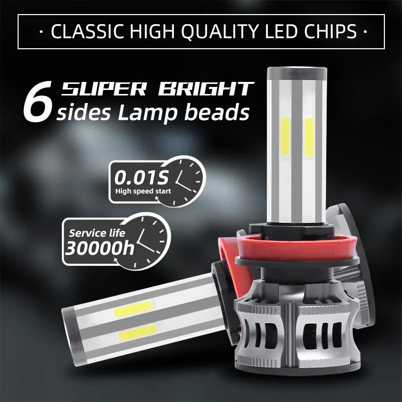 Автомобильный светильник супер светодиодный головной H7 H4 H11 H8 Светодиодная лампа