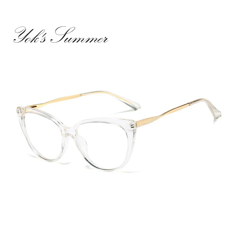 C6 White Frame YOK'S кошачий глаз, оптические очки по рецепту, оправа для женщин и мужчин, брендовые прозрачные белые металлические весенние очки для близорукости, очки Oculos WN1326 - Цвет оправы: C6 White Frame