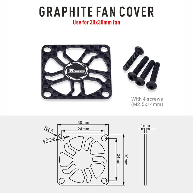Surpass Hobby Rocket 25mm 30mm 36mm 40mm 50mm Aluminum Metal Cooling Fan For RC ESC Motor Heat Dissipation-Orange&Black 30mm Carbon Board