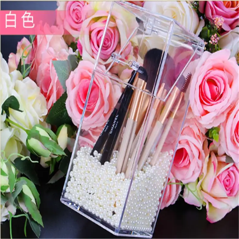1Pcs Makeup Box Organizer Jewelry Necklace Nail Polish Earring Plastic Storage Box Home Desktop Organizer For Women Cosmetics - Цвет: Фиолетовый