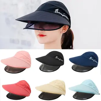 

Summer Women Sun Hats Double-layer Big-edge Anti-UV Sun Anti-fog Anti-saliva Visor Windproof Hats Caps Hat Protective Face care