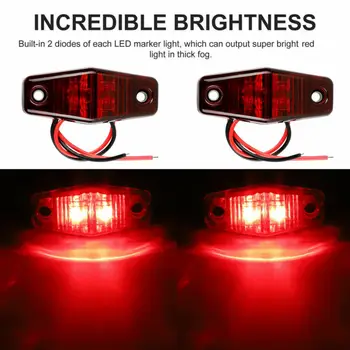 

LED Side Marker Tail Lights 2.56in Red Surface Clearance Trucks Vans ABS+PC