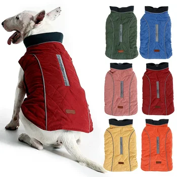 

Winter Dog Clothes Quilted Dog Coat Water Repellent Winter Dog Pet Jacket Vest Retro Cozy Warm Pet Outfit Clothes Big Dogs HOT