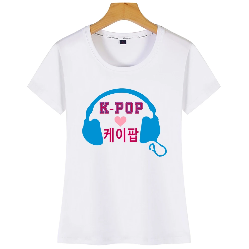 Топы Футболка женская Keep Calm And Listen To K Pop Love Kpop комические надписи на заказ
