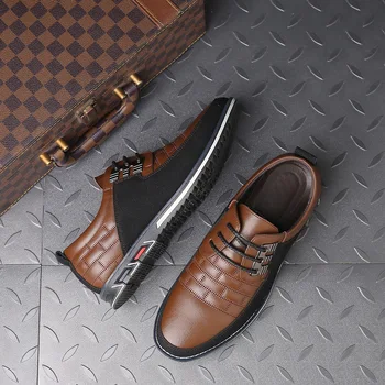 

SexeMara Luxury Brand Leather Casual Driving Oxfords Shoes Men Loafers Italian Shoes Wedding Shoes Men Flats SY-3909