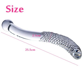 Double Ended Crystal White Pyrex Glass Dildo Artificial Penis Granule  Spiral G Spot massager Adult game Sex Toys for Woman Gay 6