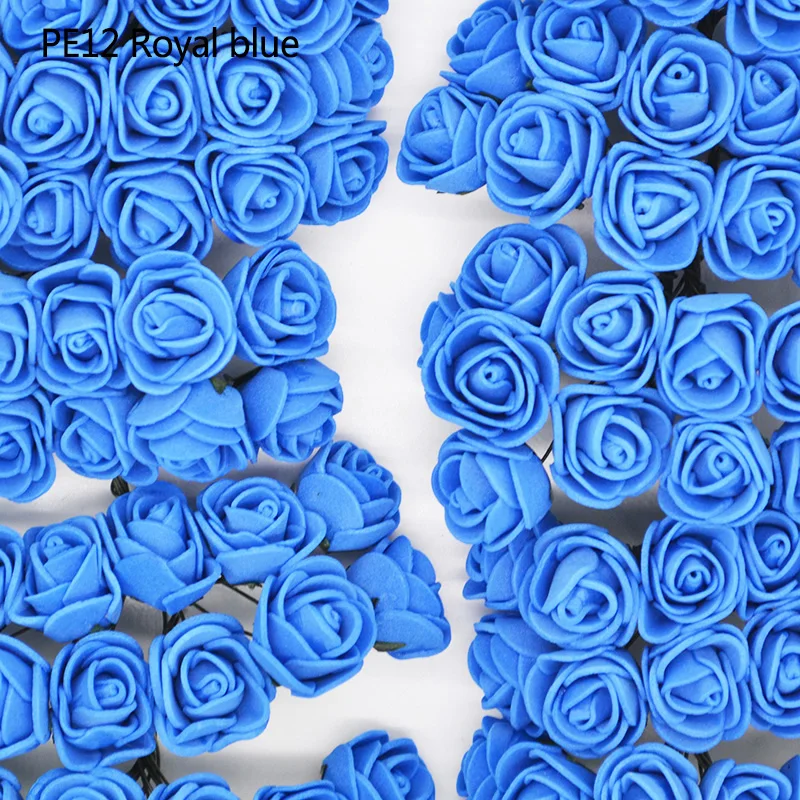 36/72/144 шт. 2 см искусственные розы PE Поролоновый букет цветов для Baby Shower или для вечеринки по случаю дома Свадебные украшения DIY ВЕНОК в форме искусственных цветов - Цвет: PE12