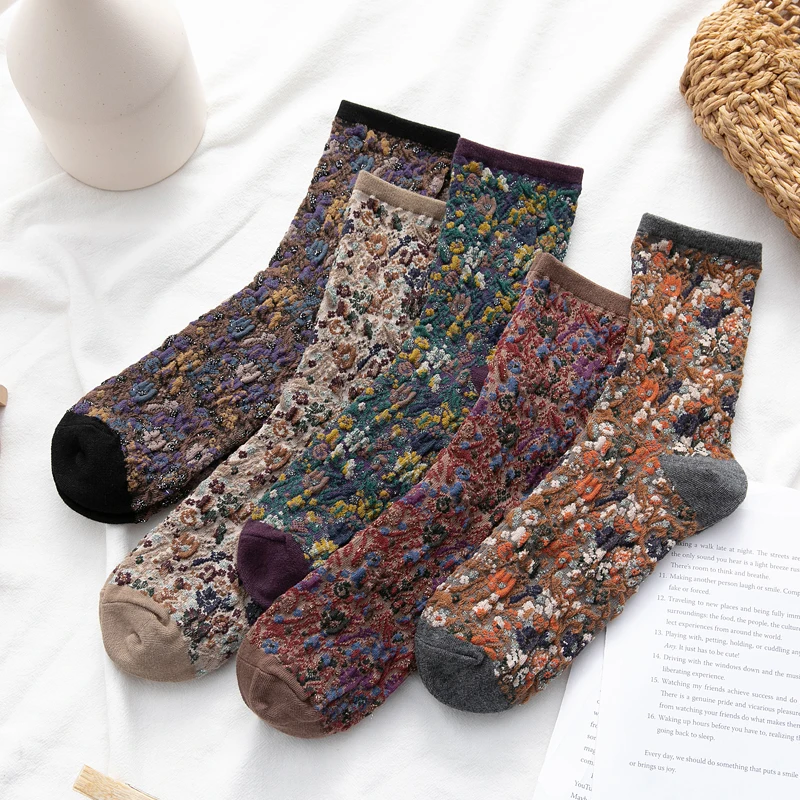 vintage socks fall winter fashion woman calcetines harajuku women skarpetki kobieta skarpety damskie meias femme chaussettes