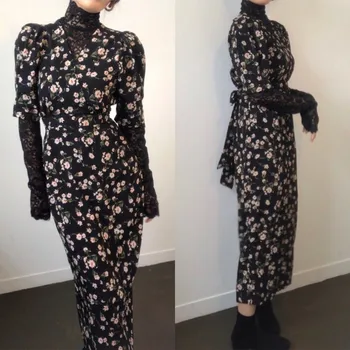 

Chic retro Women Summer Dress 2020 Casual Floral Print Dress Bandage Elegant Dresses Vestido