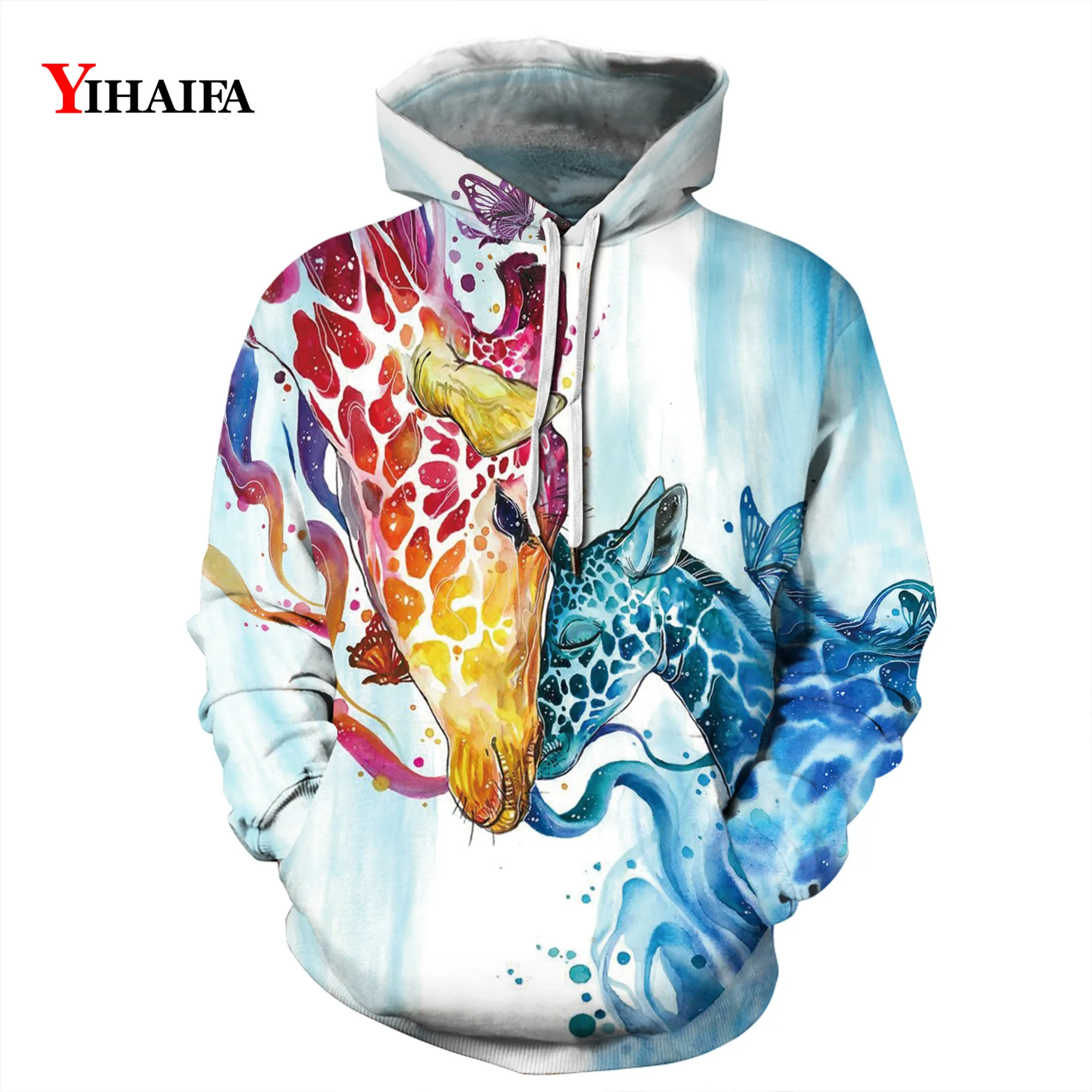 

Mens Hoodie Casual Sweatshirt 3D Print Animal Streetwear Out Coat Gym Loose Unisex Pullover Hoode