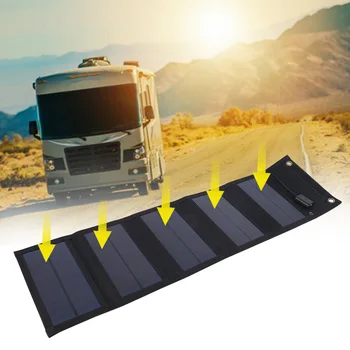 

Foldable 20W Solar Panel Waterproof Power Charger USB Output Mini Solar Battery Cell Phone Charger Portable