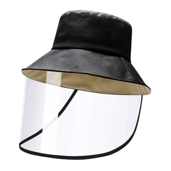 

Protective Face Shield Fishing Caps Unisex Anti-spitting Anti-Fog Hat Removable Clear Cover Fishman Hat Bucket Hat For Women Men