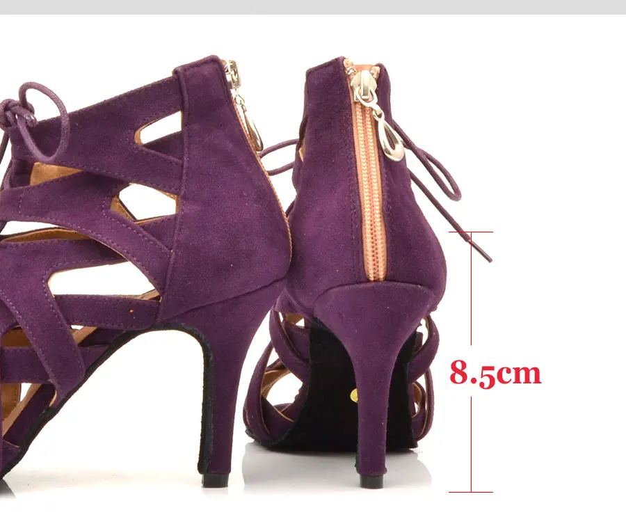 Ladingwu/Женская обувь для танцев; обувь для сальсы, латинских танцев; женская Обувь для бальных танцев; фиолетовые замшевые танцевальные сапоги; Модный дизайн