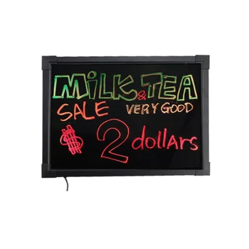 

30*40cm Flashing Illuminated Erasable 7 Colors LED Writing Message Board Menu Sign with Remote Control with US Adapter