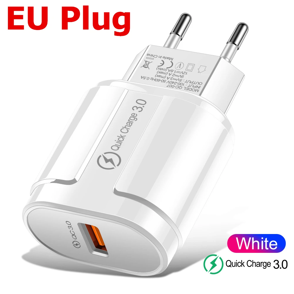 OLAF Быстрая зарядка QC3.0 USB США ЕС быстрое зарядное устройство Универсальное зарядное устройство для мобильного телефона настенное USB зарядное устройство адаптер для iPhone samsung Xiaomi - Plug Type: EU White