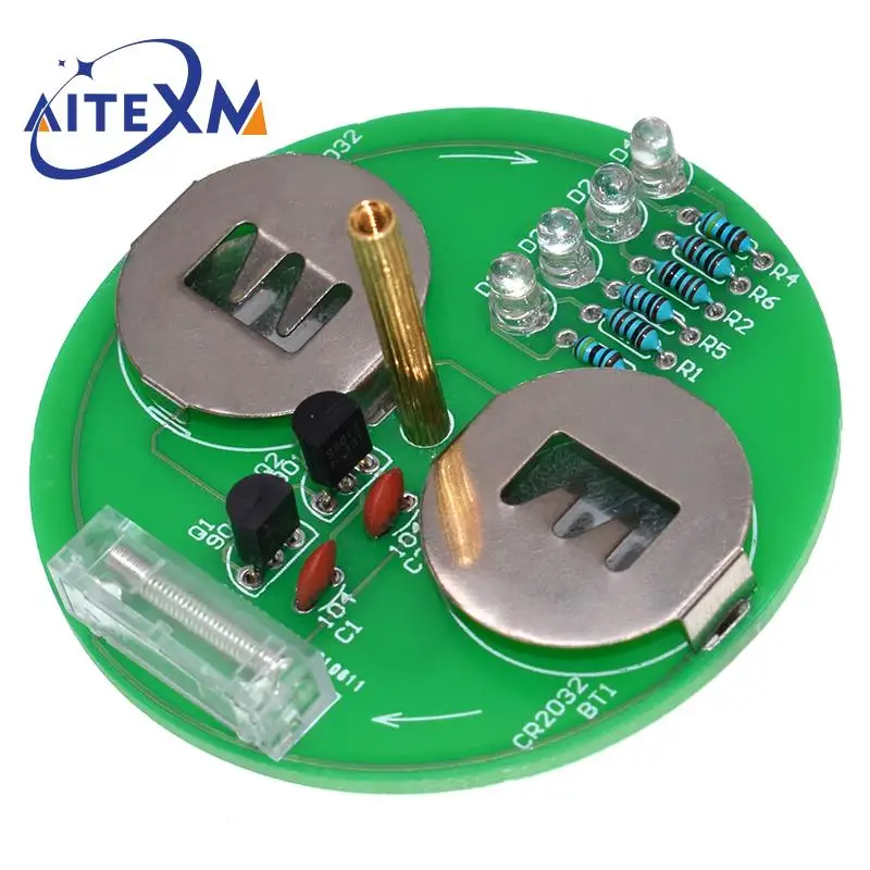 Diy Electronic Kit LED Gyro Welding Kit Rotating Lantern Inline Components (without Battery)