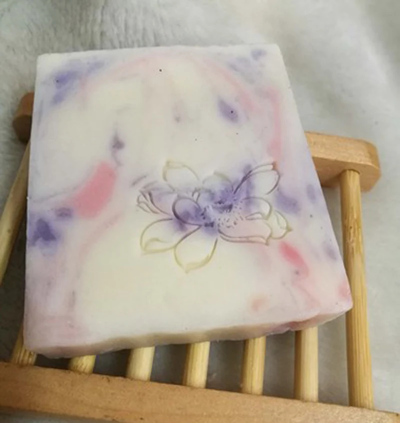 Lotus Flower Transparent Handmade Soap Stamp, Plants Leaf, Acrylic Soap Making Chapter, Custom Stamps, Birthday Gift