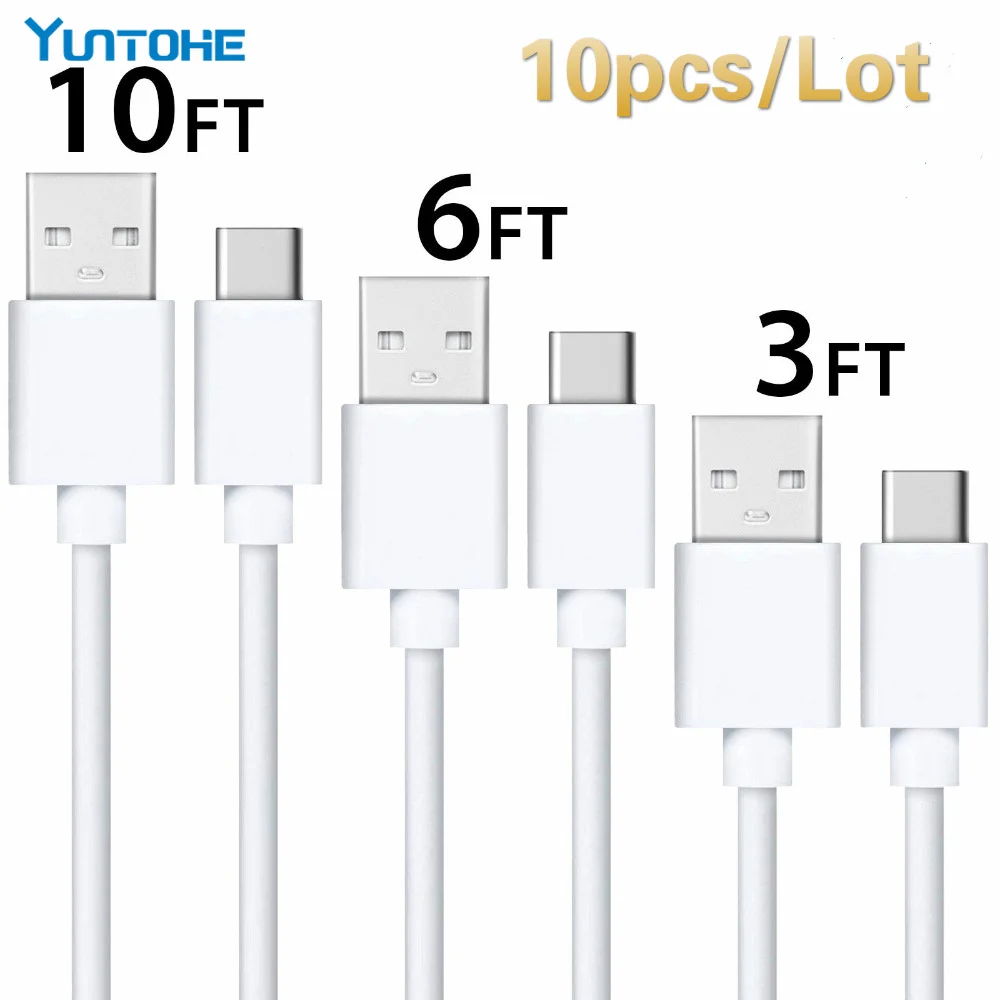 10 шт. 0 2 м 1 3 USB кабель для iPhone 8 7 X Samsung Xiaomi а зарядный Micro USB/Type C/для контактных
