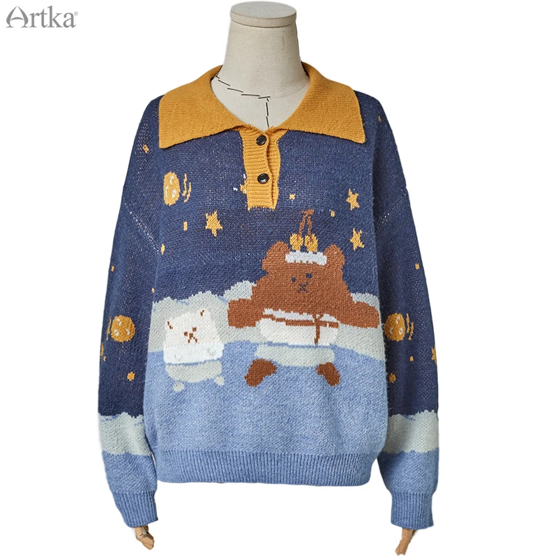 ARTKA 2020 Autumn New Women Sweater Cute Polo