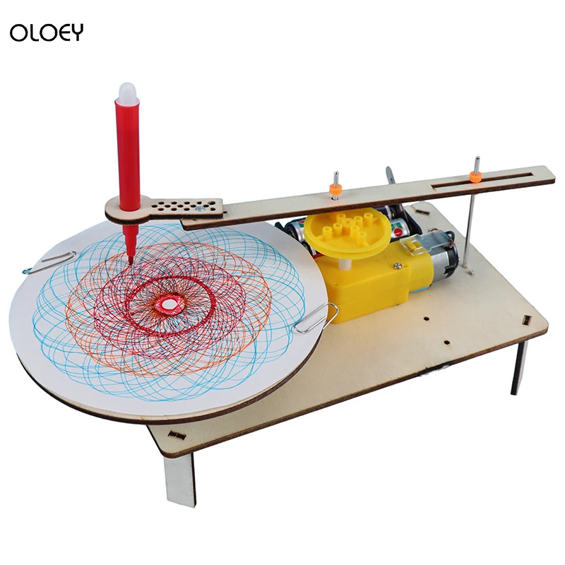 Обучающий деревянный Электрический плоттер сделай сам для детей модель