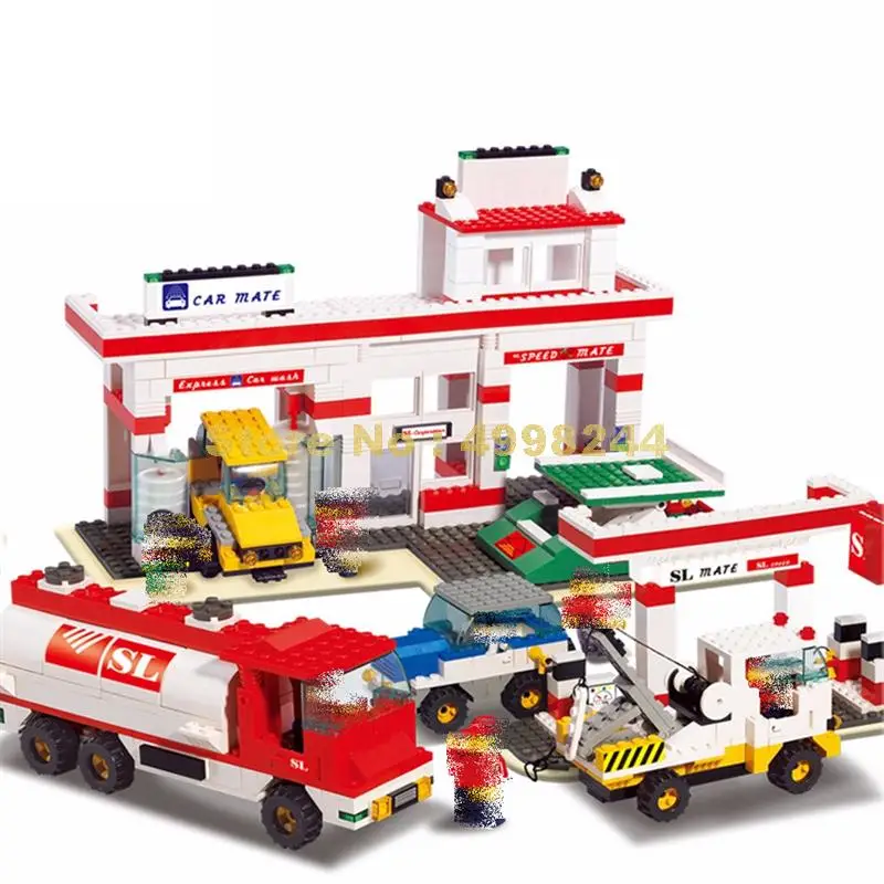 

sluban 2900 727pcs city series automotive service center building block Bricks Toy