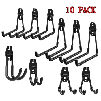 

10 Pack Garage Hooks Garage Organizer Utility Hooks Heavy Duty Garage Storage for Tools Ladders and Bikes