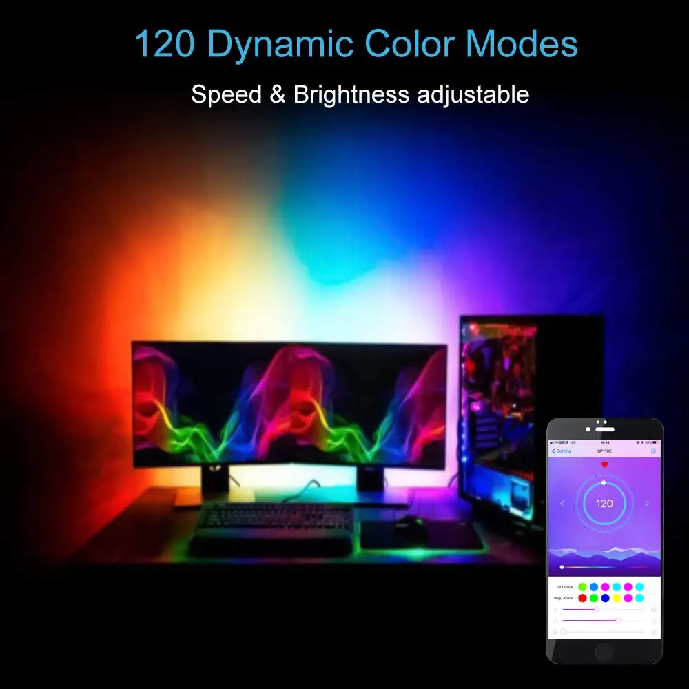 WS2812B WS2811 мини USB мечта цветной светодиодный контроллер, питание от USB 4 ключа 63 вида цветовых режимов для WS2812B WS2811 SK6812 jk1179