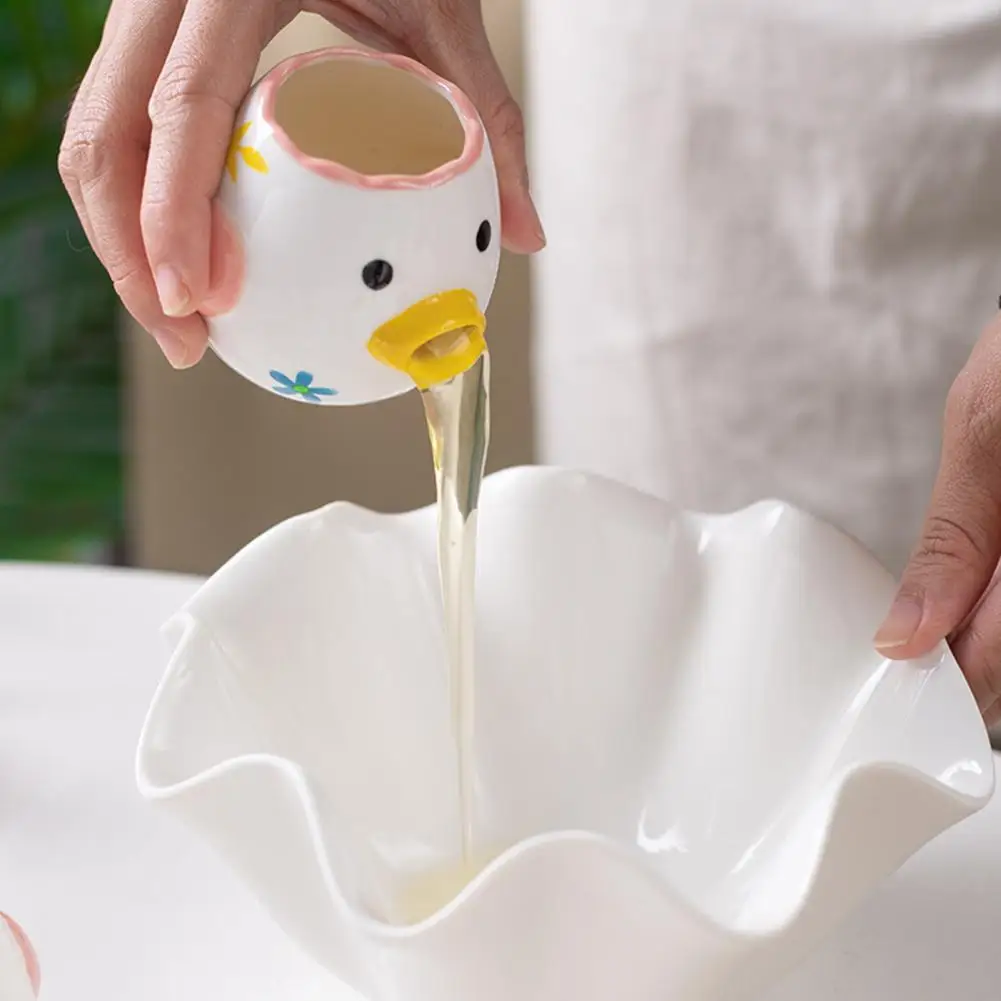 Funny Egg Separator Convenient Oval Beak Design Ceramic Chicken Shape Yolk Protein Filter Egg Divider egg separator