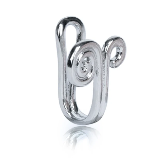 Fake Nose Piercing Ring Nose Cuff And Stud Jewelry Cooper Curve Shape Nose Clip Non Piercing Nose Ring Clip Ear Clip 7-silver