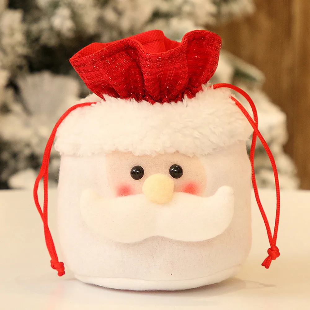 Рождественские детские сумки для конфет, хлопковый мешочек с Санта-Клаусом, снеговиком, подарочная сумочка на Рождество, детская сумка, контейнер-органайзер, чехол A30819