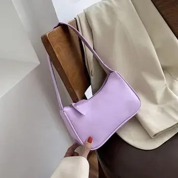 

Fashion Tote Bags For Elegant Women Small Shoulder Bag Soft Leather Shoulder Bag Pure Color Casual Sling Handbags 2020