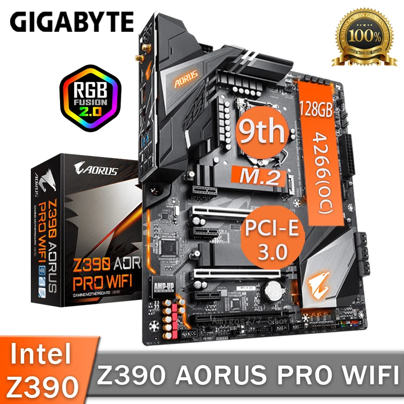 Gigabyte Placa base Z390 AORUS PRO, WIFI, compatible con 8th/9th Gen