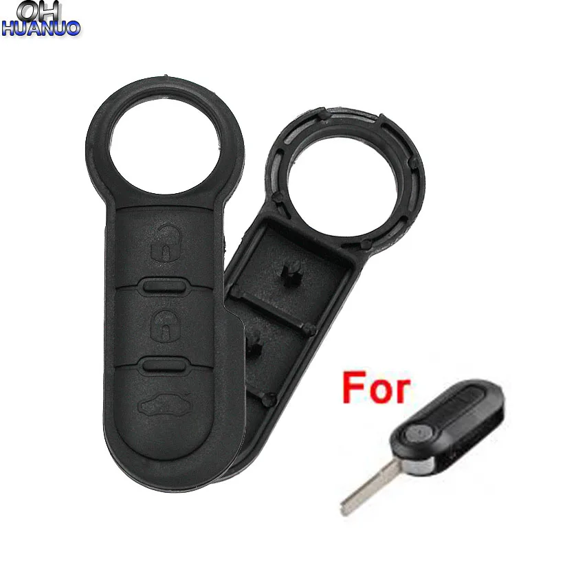 

5PCS/ LOT 3 Buttons Rubber button pad for Fiat 500 Flip Remote Key Shell