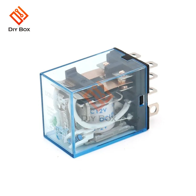 DC 12V 1 шт. LY2NJ реле электронный модуль 8 Pin реле задержки прозрачный корпус реле AC 220 В DC 12V10 A Мини Электромагнитная мощность катушки - Габаритные размеры: DC 12V