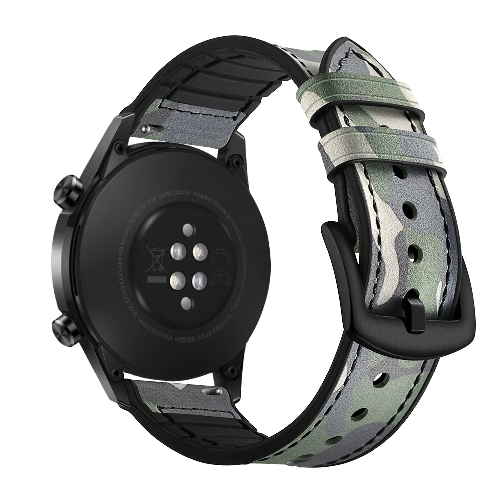 Натуральная кожа+ ремешок для huawei GT 1 2 42 мм 46 мм/huawei watch 2 pro huami amazfit 1 2 GTR 47 мм Ремешки для наручных часов