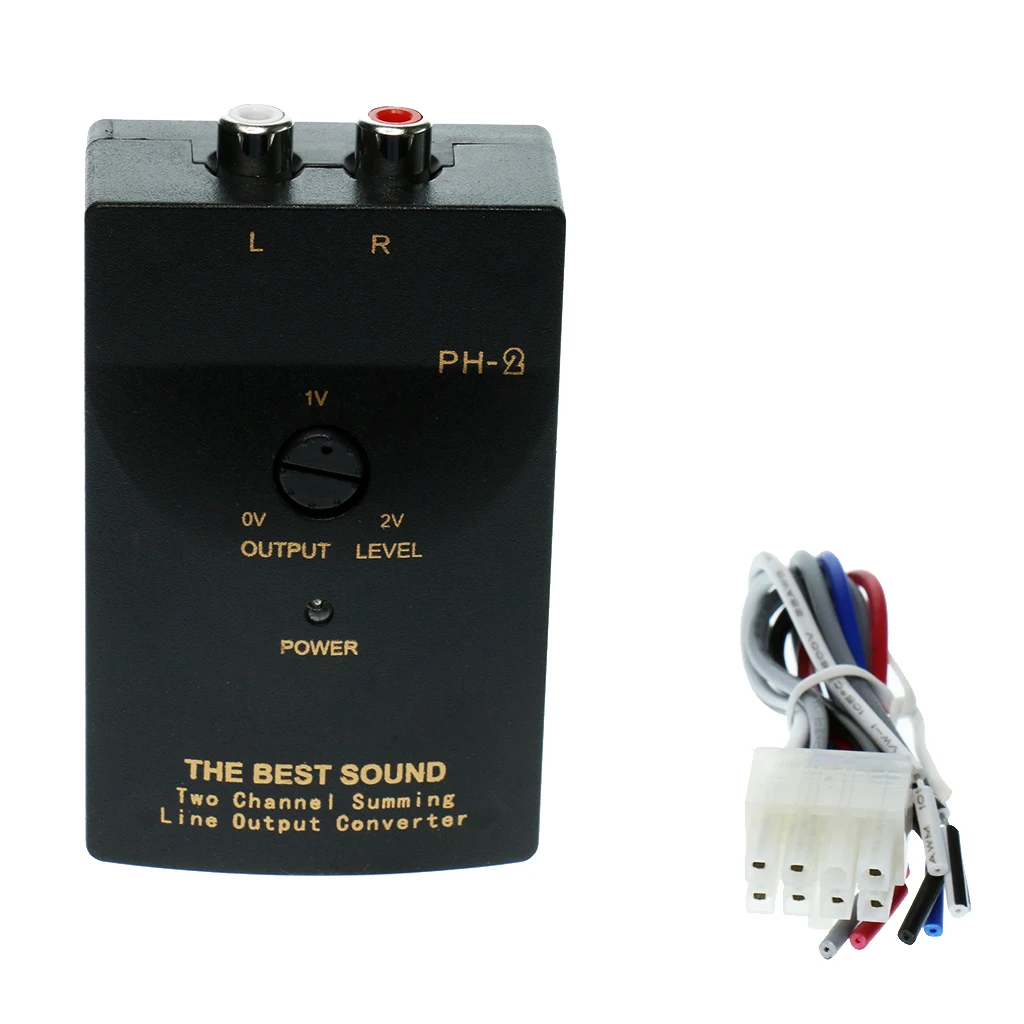 Car Audio RCA Speaker High To Low Level Output Converter W/ Adapter Wire Perfect Sound Quality