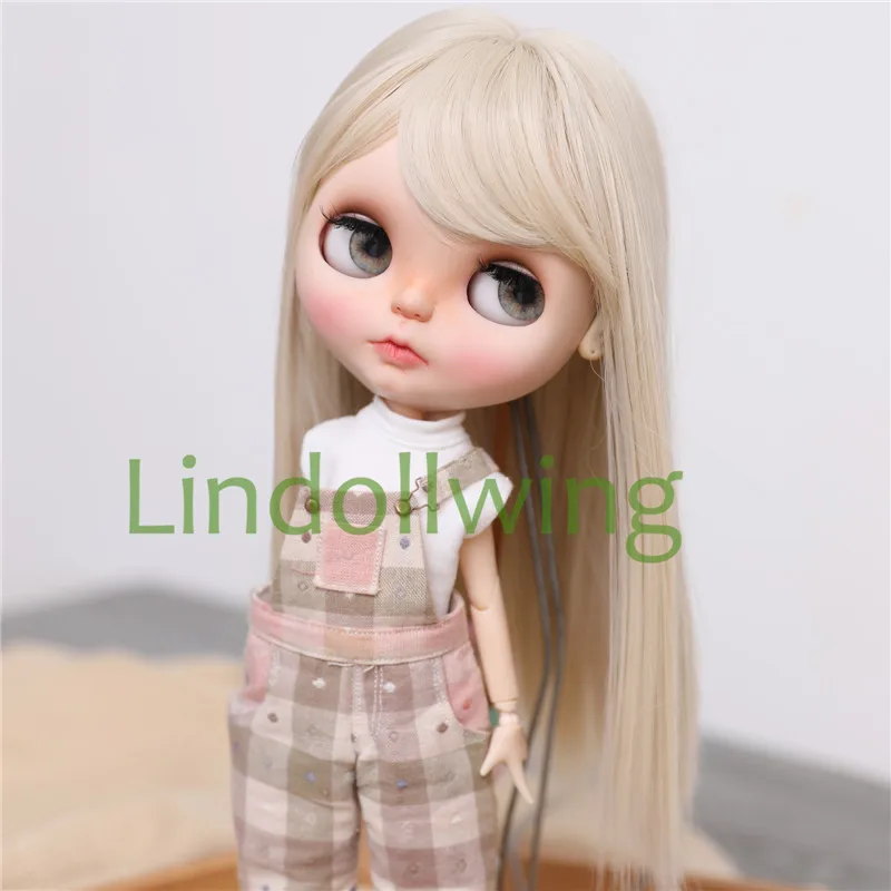 9-10 inch Blyth Wig Long Light Blonde Straight Hair 0809 - 3