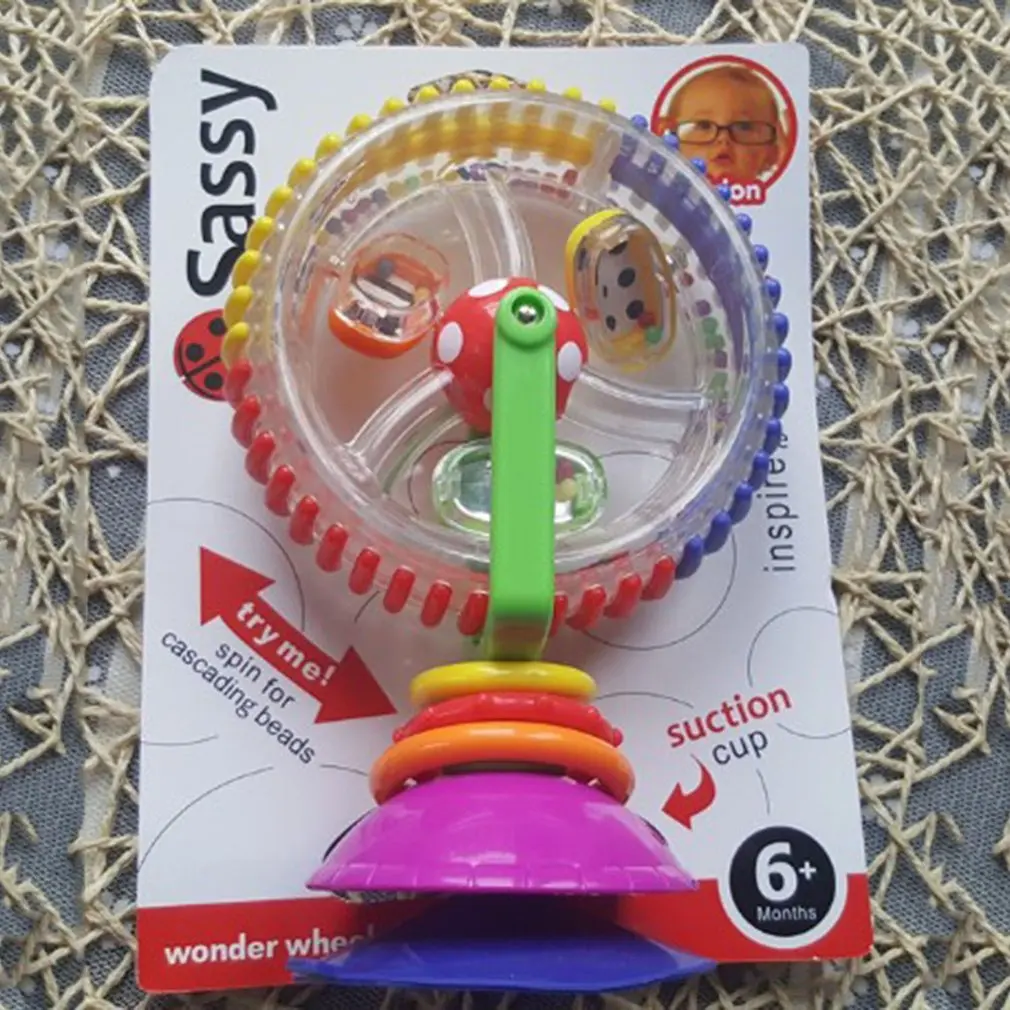 Baby Toys 0-12 Months Wonder Wheel Rattles Rotating Ferris Wheel With Suction Cup Inspire Sense Education Toy Baby Stroller Toys