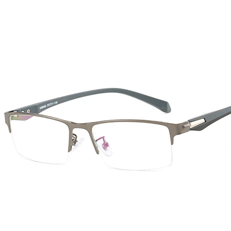 XojoX, деловые очки, оправа для мужчин, сплав, полуоправа, квадратные очки для близорукости 0-1,0-1,5-2,0-2,5-3,0-3,5-4,0 - Цвет оправы: gray-100