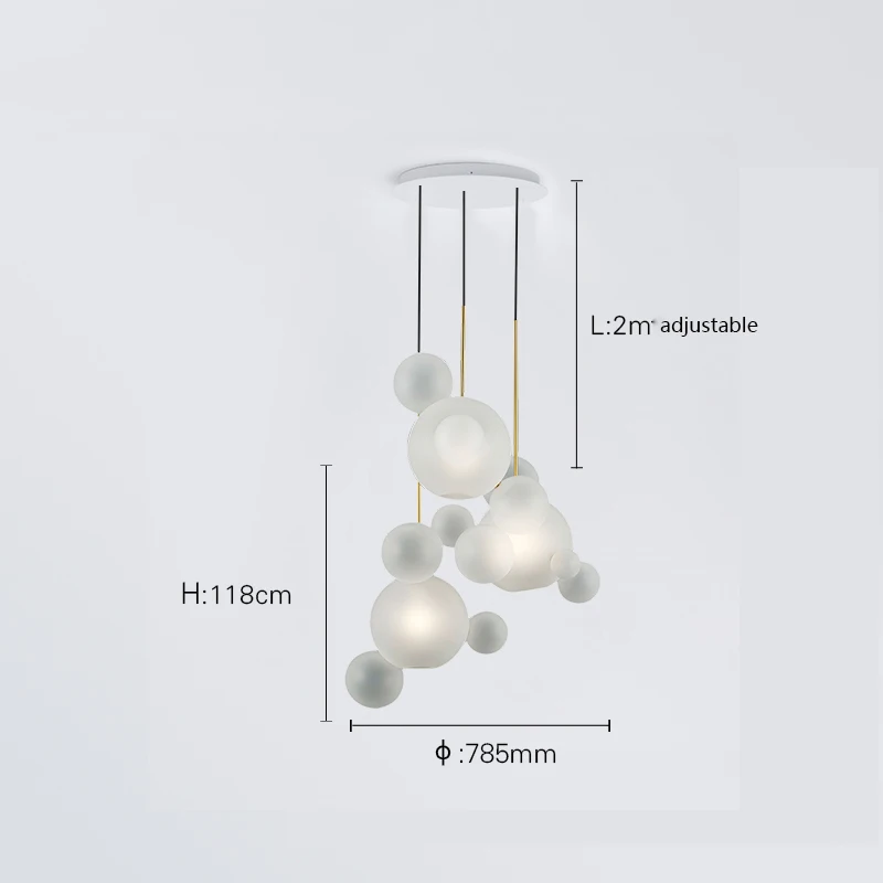 78.5cmx118cm Современный стеклянный шар, светодиодный подвесной светильник, освещение, домашний декор, подвесной светильник для столовой, гостиной, спальни, кухни, подвесной светильник - Цвет корпуса: 78.5cmx118cm