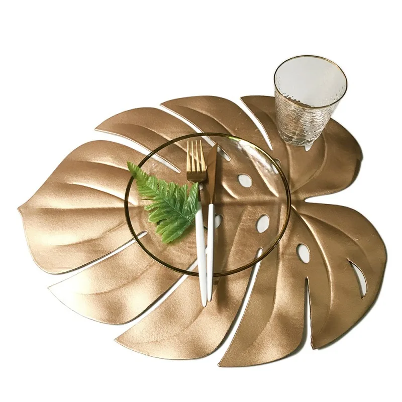 

EVA Placemat Turtle Leaf Shape Household Simple Placemat placemats With Holes Table Decoration