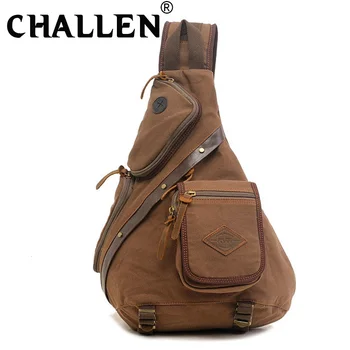 

New multi-function canvas bag large capacity chest bag shoulder bag dual-use single shoulder men Messenger bag trend Bad B45-30